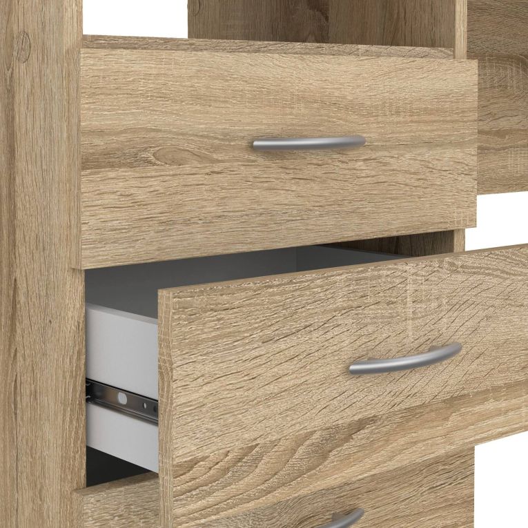 Scrivania lineare quercia 120x48cm con 3 cassetti - Andre