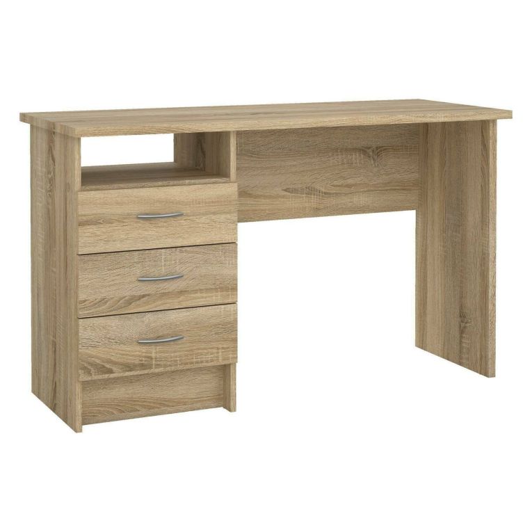Scrivania lineare quercia 120x48cm con 3 cassetti - Andre