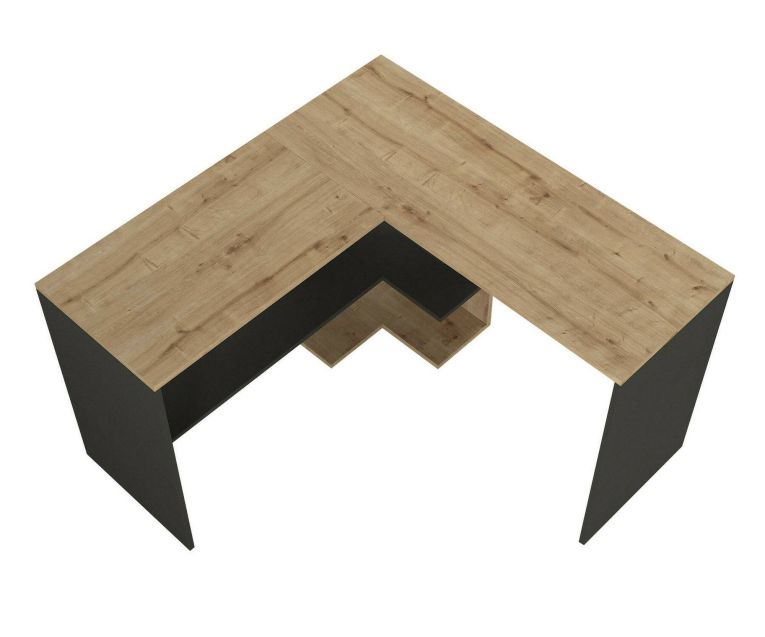Scrivania lineare quercia e antracite 120x120cm - Emiliana