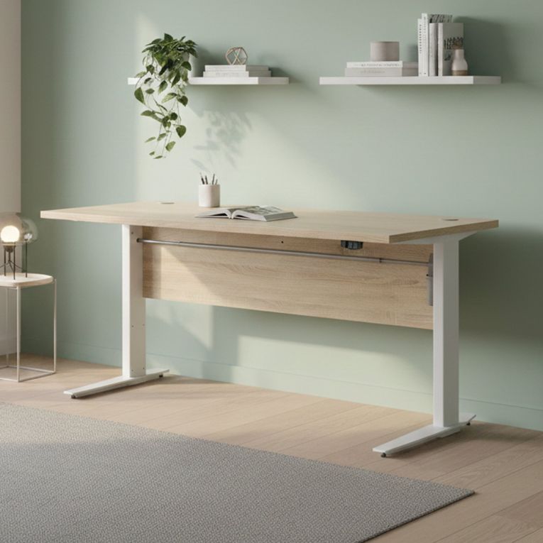 Scrivania lineare quercia e bianca 150x80cm - Gonu