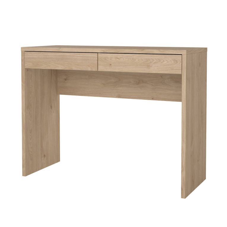 Scrivania lineare rovere 100x39cm con 2 cassetti - Acero