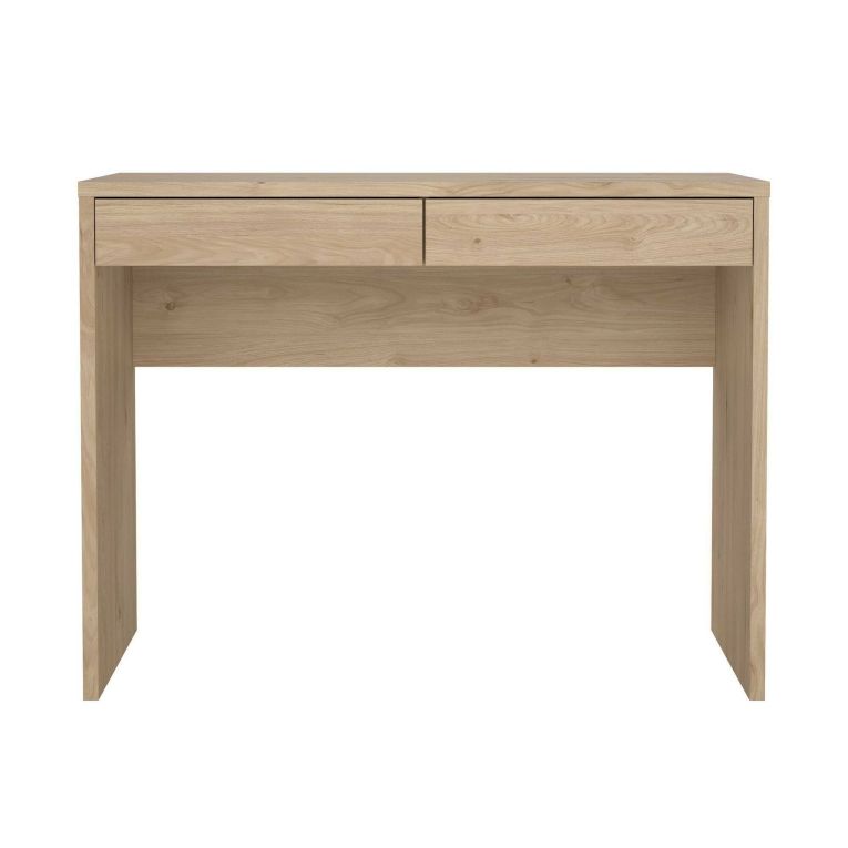 Scrivania lineare rovere 100x39cm con 2 cassetti - Acero