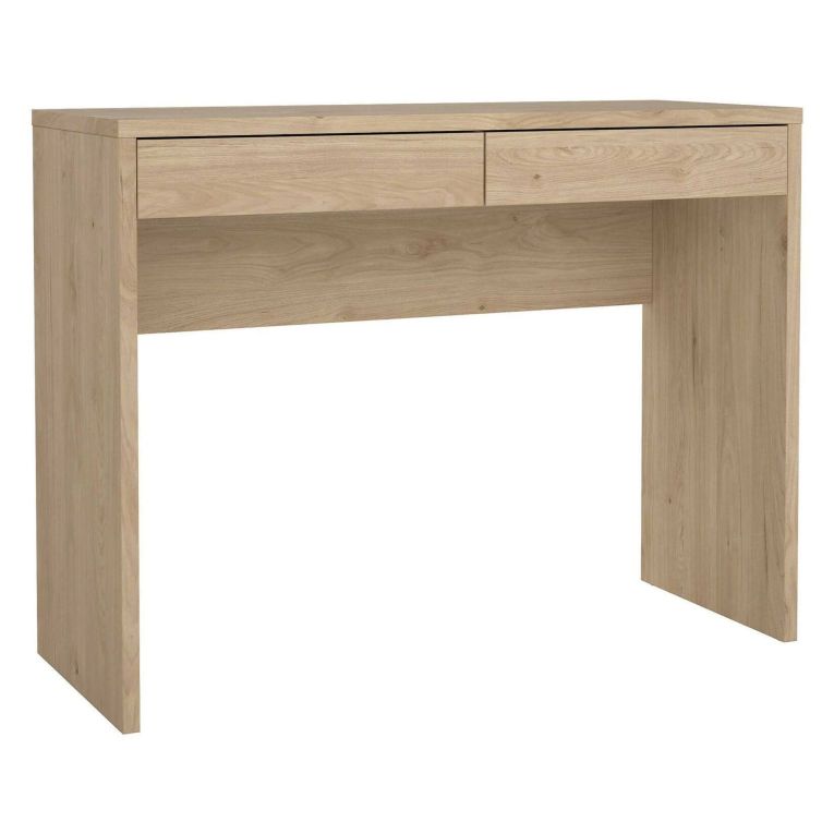 Scrivania lineare rovere 100x39cm con 2 cassetti - Acero