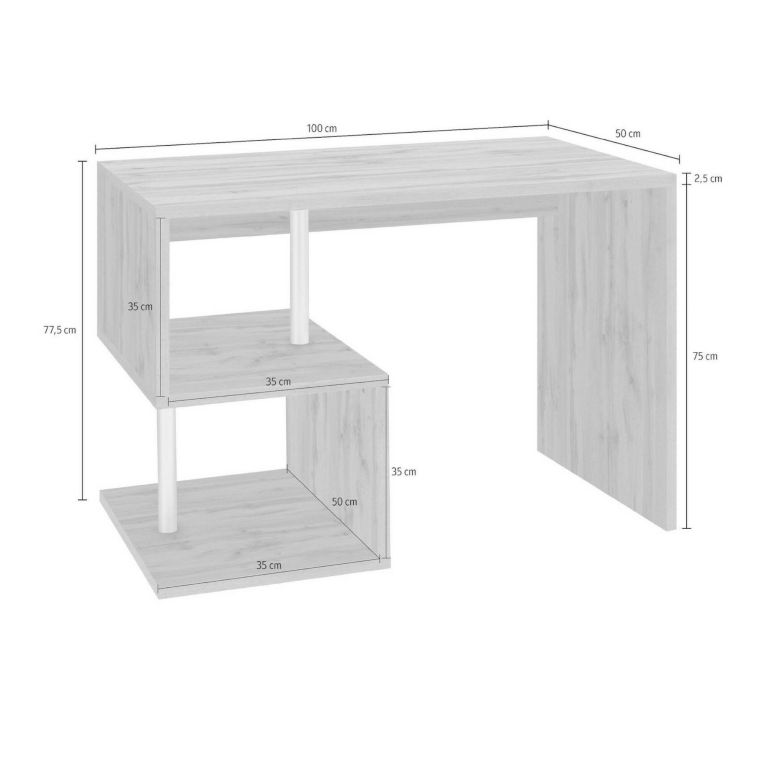 Scrivania lineare rovere 100x50cm - Acan