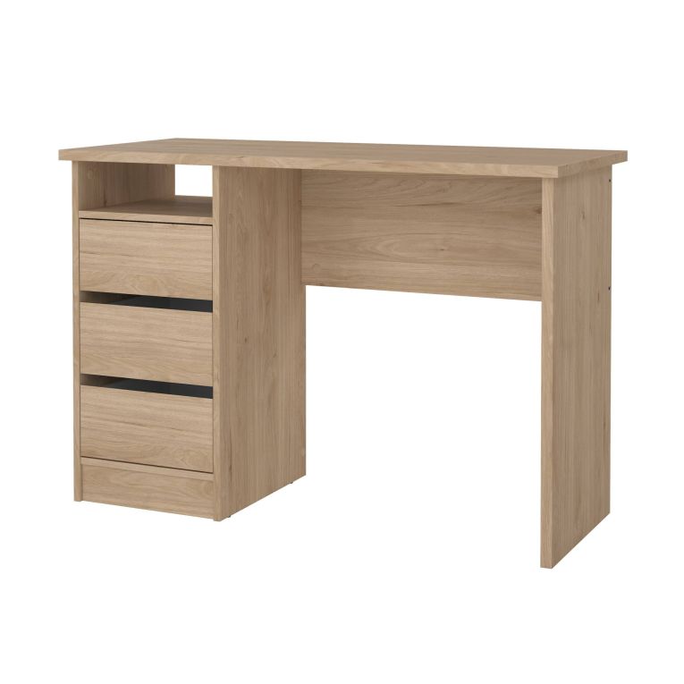 Scrivania lineare rovere 110x48cm con 3 cassetti - Huaning