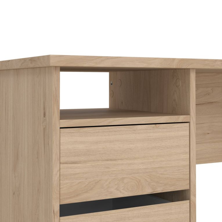 Scrivania lineare rovere 110x48cm con 3 cassetti - Huaning