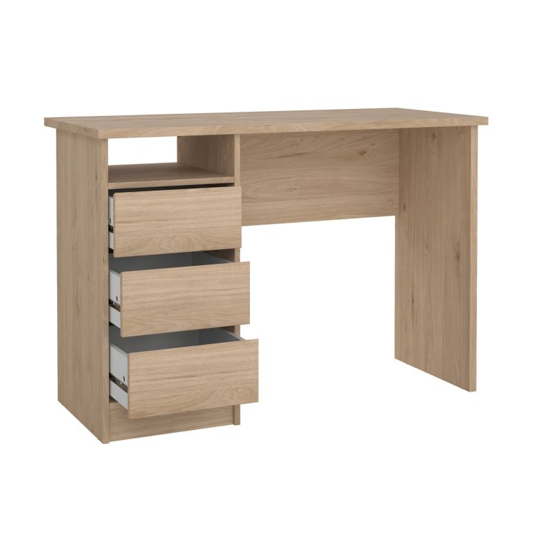 Scrivania lineare rovere 110x48cm con 3 cassetti - Huaning