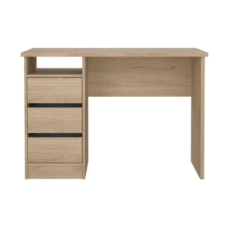 Scrivania lineare rovere 110x48cm con 3 cassetti - Huaning