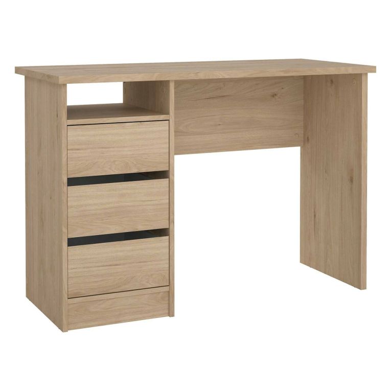 Scrivania lineare rovere 110x48cm con 3 cassetti - Huaning