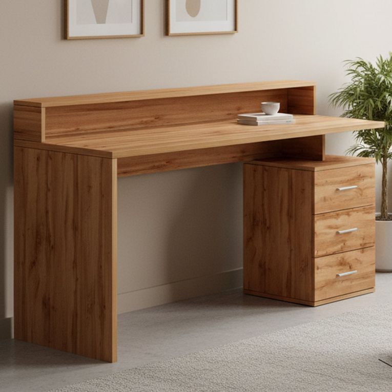 Scrivania lineare rovere 160x90cm in legno - Flaminia