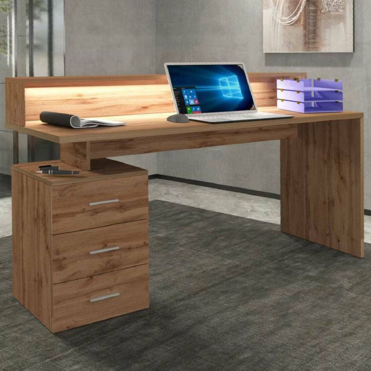 Scrivania lineare rovere 160x90cm in legno - Flaminia