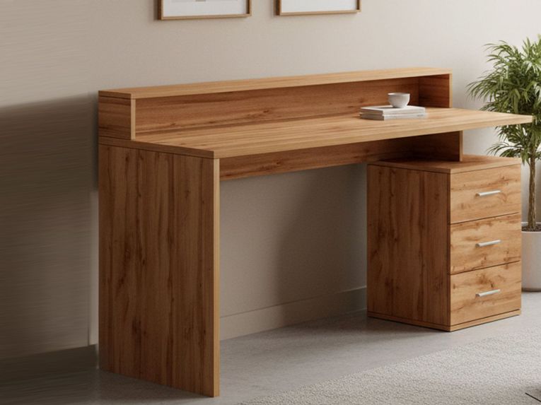 Scrivania lineare rovere 160x90cm in legno - Flaminia