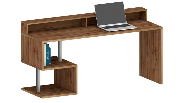 Scrivania lineare rovere 180x60cm con porta pc - Aurigo