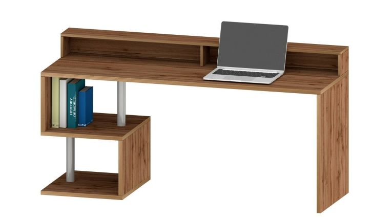 Scrivania lineare rovere 180x60cm con porta pc - Aurigo