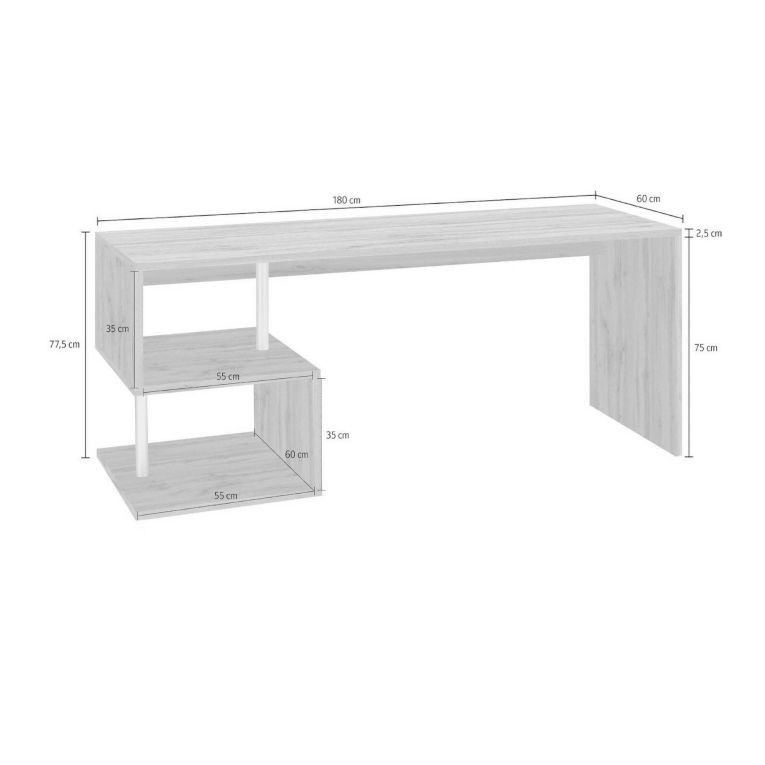 Scrivania lineare rovere 180x60cm - Poseidone