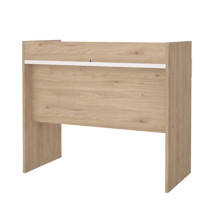Scrivania lineare rovere e bianca 102x55cm con 2 cassetti - Antillo