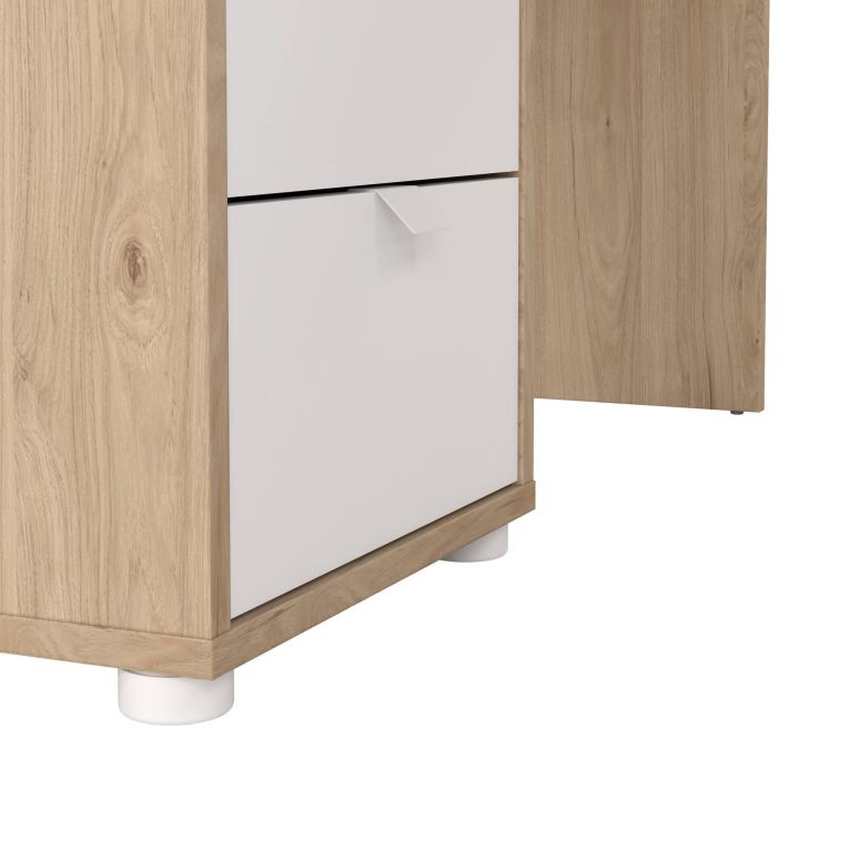 Scrivania lineare rovere e bianca 150x99cm in legno - Medard
