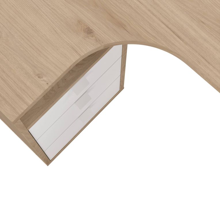 Scrivania lineare rovere e bianca 150x99cm in legno - Medard