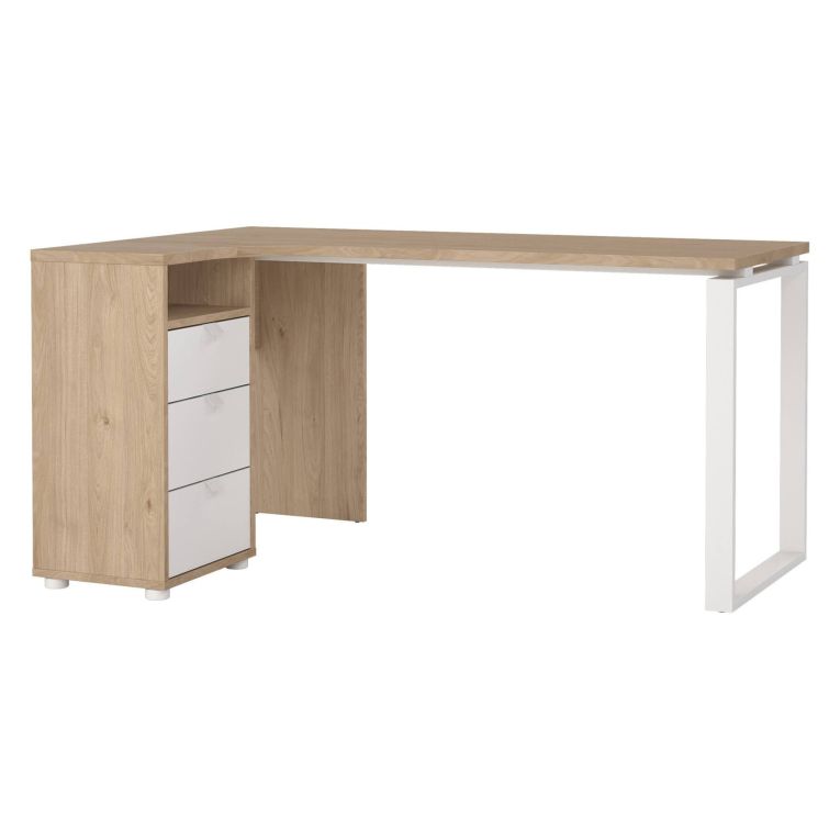 Scrivania lineare rovere e bianca 150x99cm in legno - Medard
