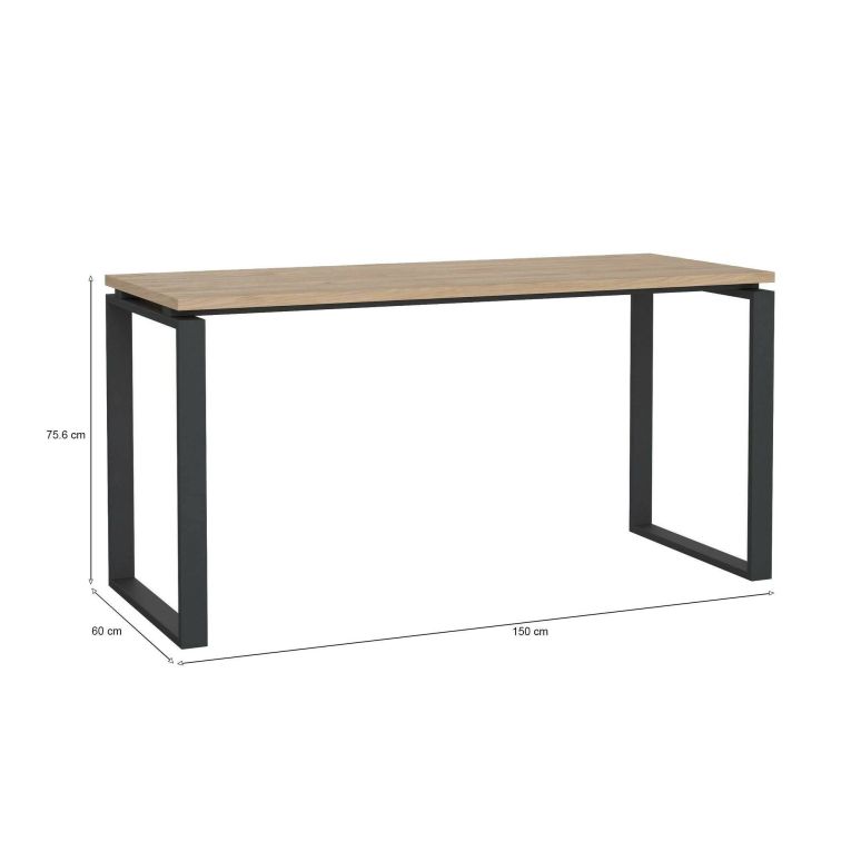 Scrivania lineare rovere e grigia 150x60cm - Arignano