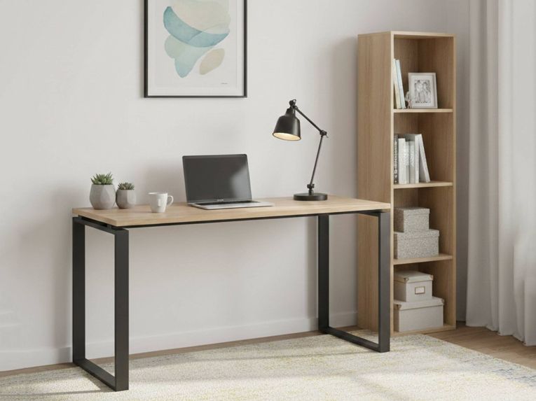 Scrivania lineare rovere e grigia 150x60cm - Arignano