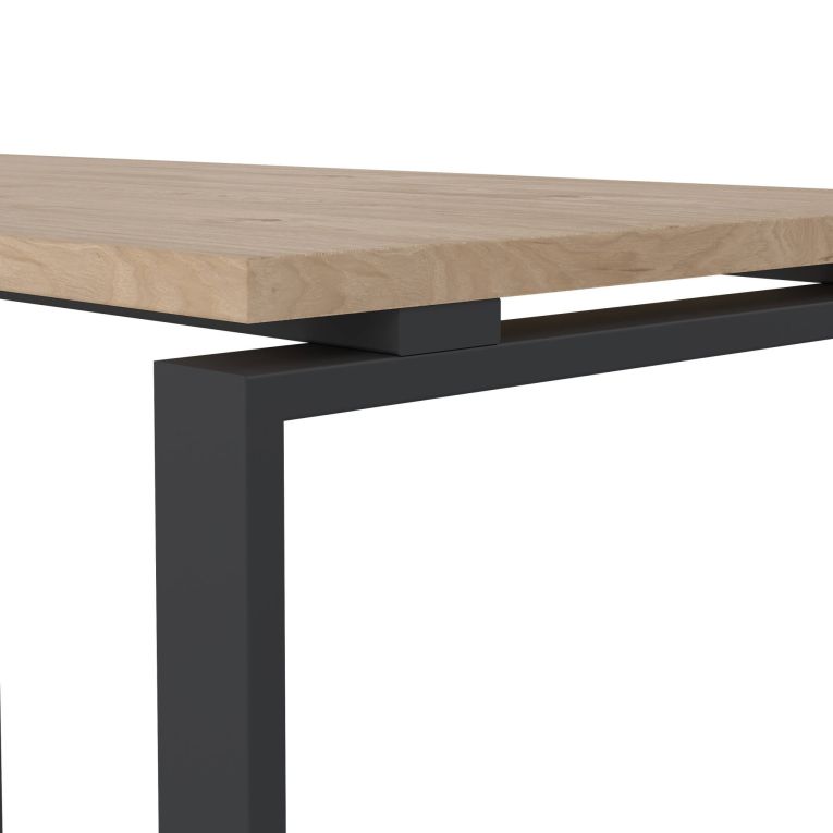 Scrivania lineare rovere e grigia 150x99cm con 3 cassetti - Medard