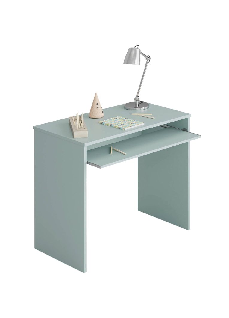 Scrivania lineare verde acqua 79x54cm con supporto computer - Ajeje