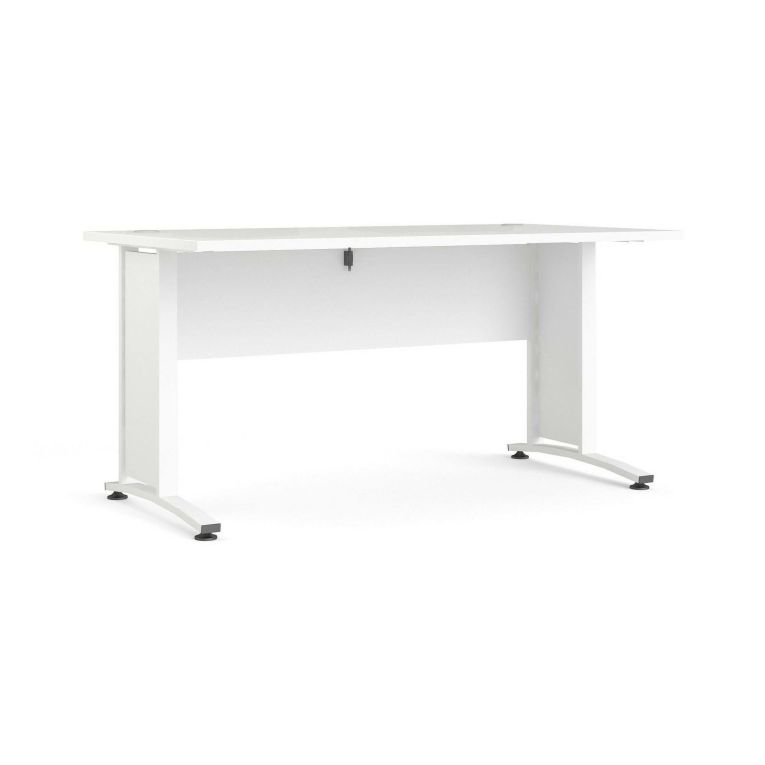 Scrivania Marcerre, Scrittoio multiuso, Tavolo per ufficio porta PC, Piano di lavoro, 150x80 h75 cm, Bianco