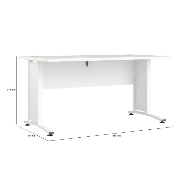 Scrivania Marcerre, Scrittoio multiuso, Tavolo per ufficio porta PC, Piano di lavoro, 150x80 h75 cm, Bianco