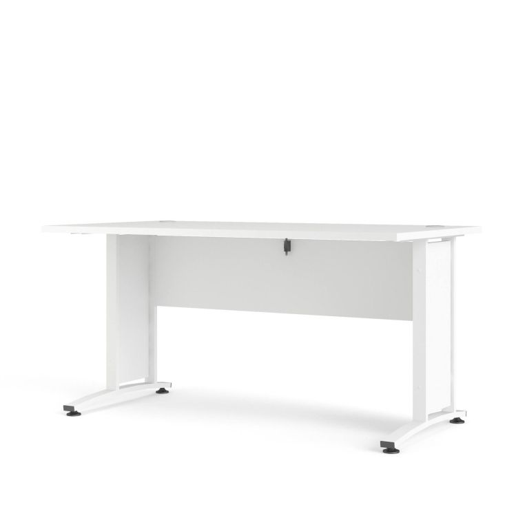 Scrivania Marcerre, Scrittoio multiuso, Tavolo per ufficio porta PC, Piano di lavoro, 150x80 h75 cm, Bianco