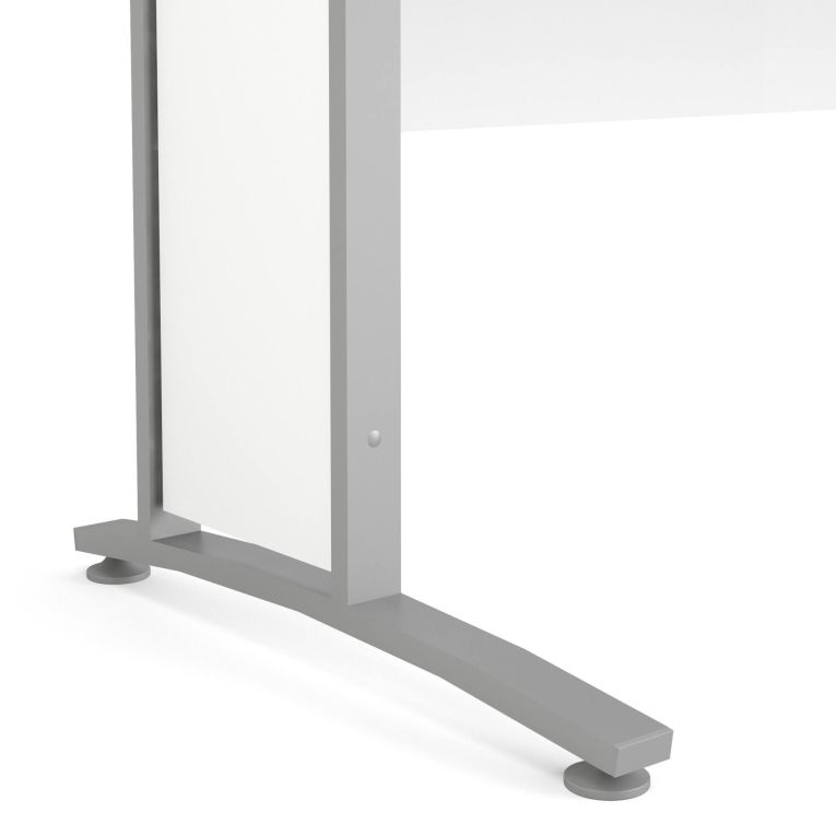 Scrivania Marcerre, Scrittoio multiuso, Tavolo per ufficio porta PC, Piano di lavoro, 150x80 h75 cm, Bianco e Grigio