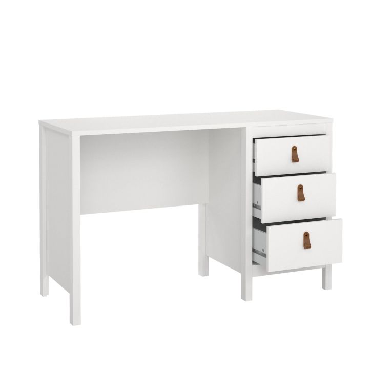 Scrivania Marine, Scrittoio multiuso, Tavolo per ufficio porta PC, Piano di lavoro, 48x120 h77 cm, Bianco