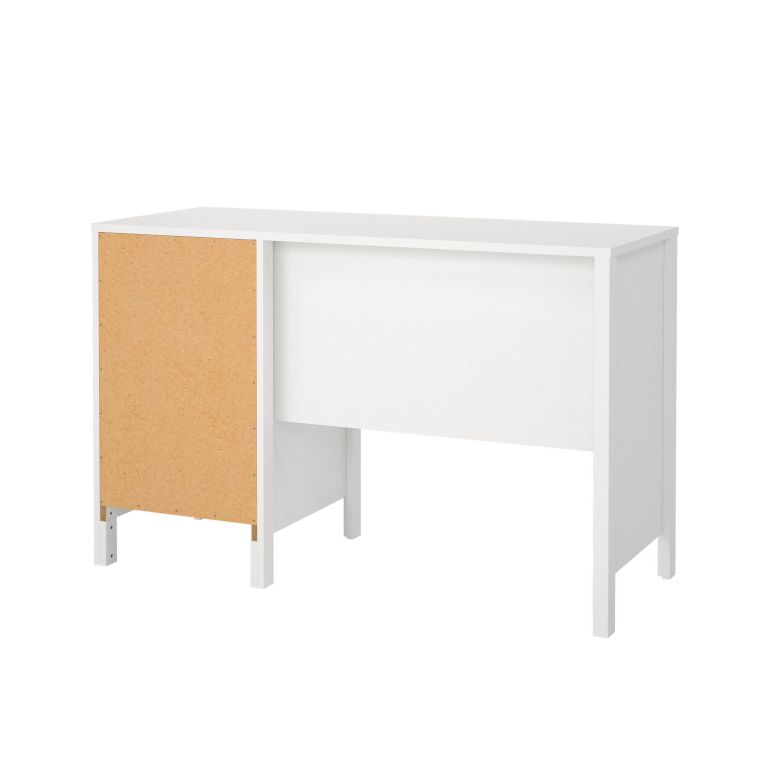 Scrivania Marine, Scrittoio multiuso, Tavolo per ufficio porta PC, Piano di lavoro, 48x120 h77 cm, Bianco
