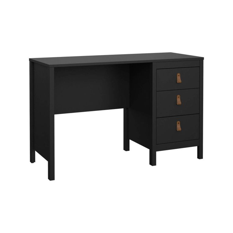 Scrivania Marine, Scrittoio multiuso, Tavolo per ufficio porta PC, Piano di lavoro, 48x120 h77 cm, Nero