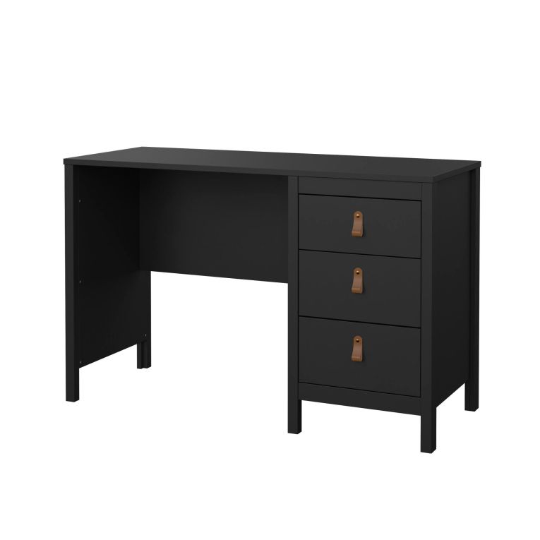 Scrivania Marine, Scrittoio multiuso, Tavolo per ufficio porta PC, Piano di lavoro, 48x120 h77 cm, Nero