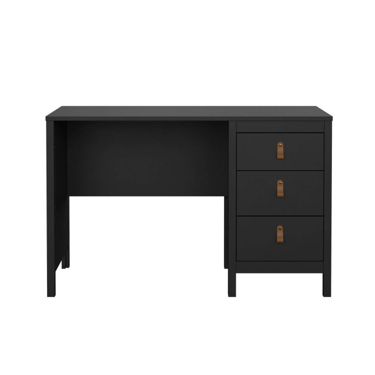 Scrivania Marine, Scrittoio multiuso, Tavolo per ufficio porta PC, Piano di lavoro, 48x120 h77 cm, Nero