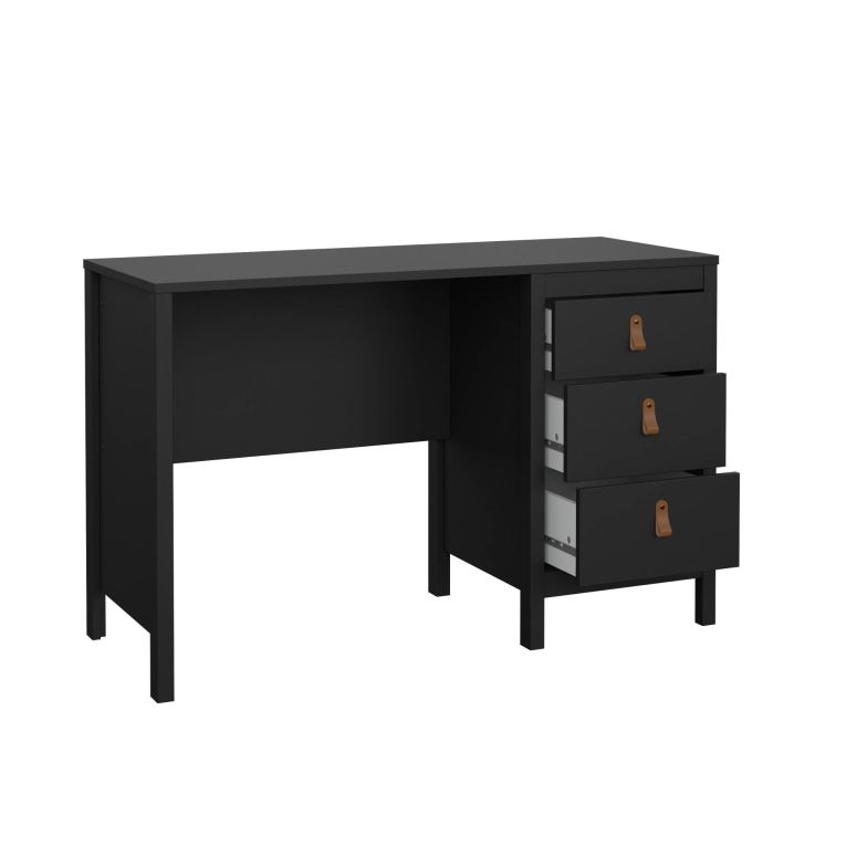 Scrivania Marine, Scrittoio multiuso, Tavolo per ufficio porta PC, Piano di lavoro, 48x120 h77 cm, Nero