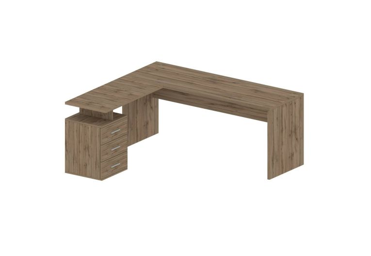 Scrivania Mark, Scrittoio angolare porta PC, Tavolo multiuso per ufficio, Scrivania salvaspazio multiposizione, 100% Made in Italy, cm 160x60h75, Rovere