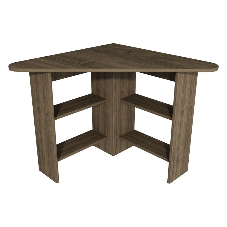 Scrivania Marrone Noce 5 Ripiani Angolare 80x80x74h cm, 4 Vani - Mamette