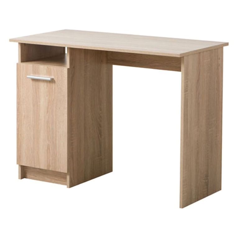 Scrivania Marrone Rovere 2 Ripiani 3 Vani 100x50x74.5h cm, Un'anta - Tiriolo