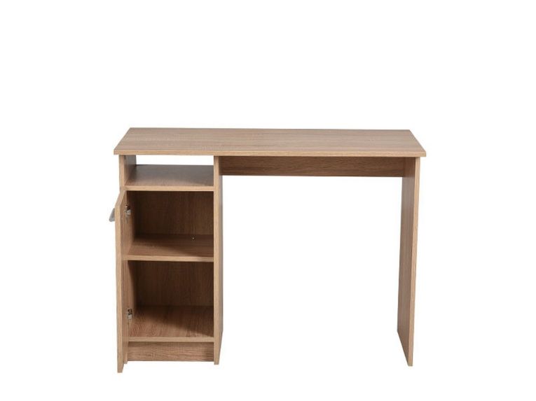 Scrivania Marrone Rovere 2 Ripiani 3 Vani 100x50x74.5h cm, Un'anta - Tiriolo