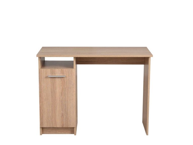 Scrivania Marrone Rovere 2 Ripiani 3 Vani 100x50x74.5h cm, Un'anta - Tiriolo