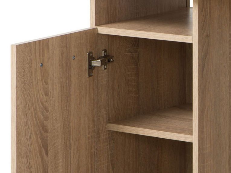 Scrivania Marrone Rovere 2 Ripiani 3 Vani 100x50x74.5h cm, Un'anta - Tiriolo