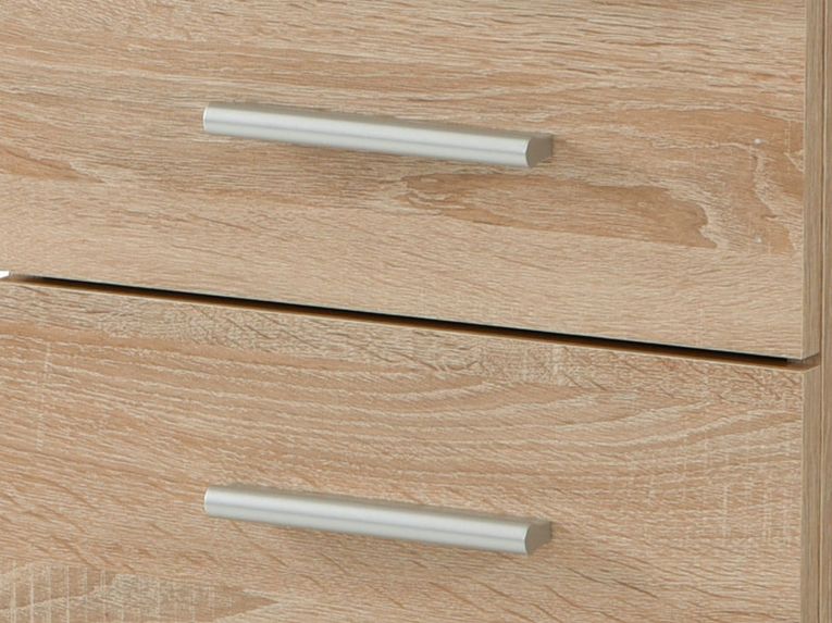 Scrivania Marrone Rovere 2 Ripiani 4 Cassetti 135x50x75.5h cm, 2 Vani - Flaminio