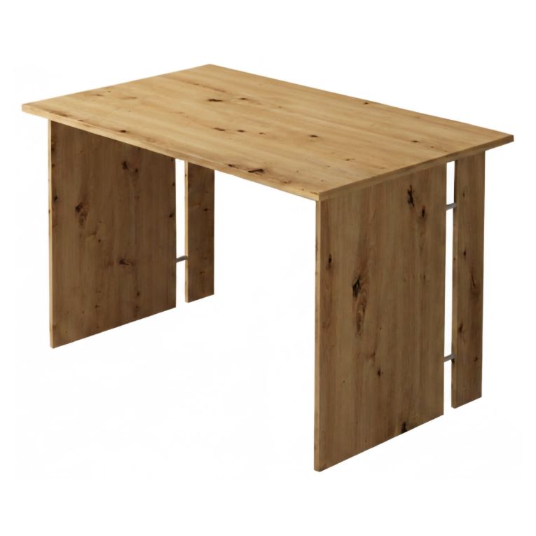 Scrivania Marrone Rovere Modulabile Fori Passacavi 119x78.2x75h cm, Colore Ripiano Marrone - Ullano