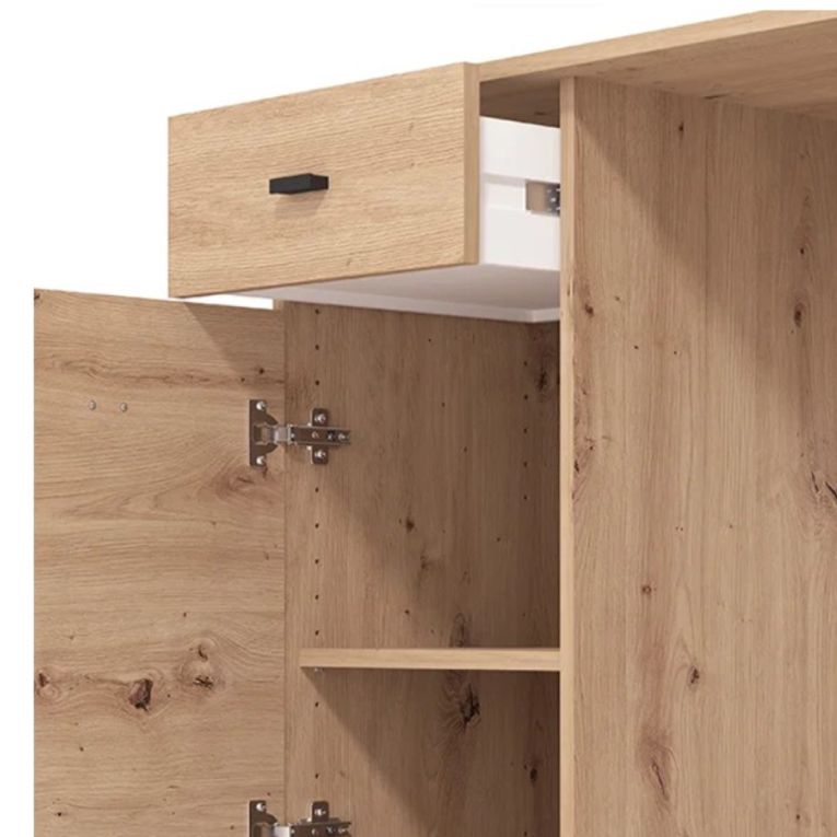 Scrivania Marrone Rovere Nodi 2 Cassetti 2 Ripiani 140x50x76h cm, 2 Ante - Ziro