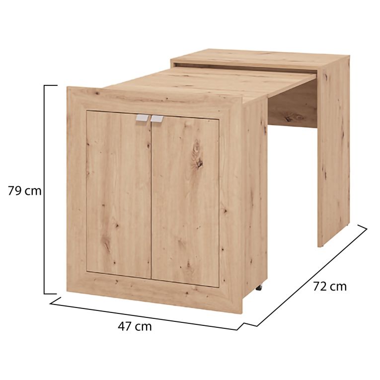 Scrivania Marrone Rovere Nodi 2 Ripiani 2 Ante 72x47x79h cm, Armadio Multiuso Richiudibile - Keylon