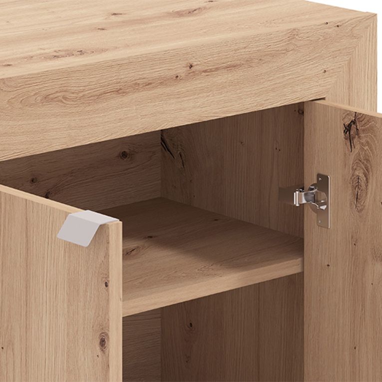 Scrivania Marrone Rovere Nodi 2 Ripiani 2 Ante 72x47x79h cm, Armadio Multiuso Richiudibile - Keylon