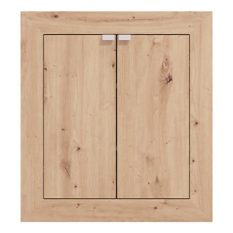 Scrivania Marrone Rovere Nodi 2 Ripiani 2 Ante 72x47x79h cm, Armadio Multiuso Richiudibile - Keylon