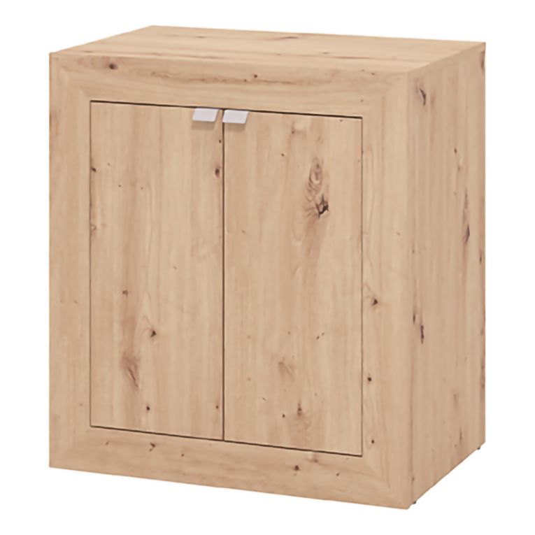 Scrivania Marrone Rovere Nodi 2 Ripiani 2 Ante 72x47x79h cm, Armadio Multiuso Richiudibile - Keylon
